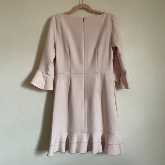 Ann Taylor | Blush Pink Doubleweave Flounce Flutter-Sleeve Dress 4 NWT - Picture 7 of 8
